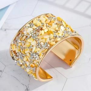 Canary yellow bohemian stone bracelet